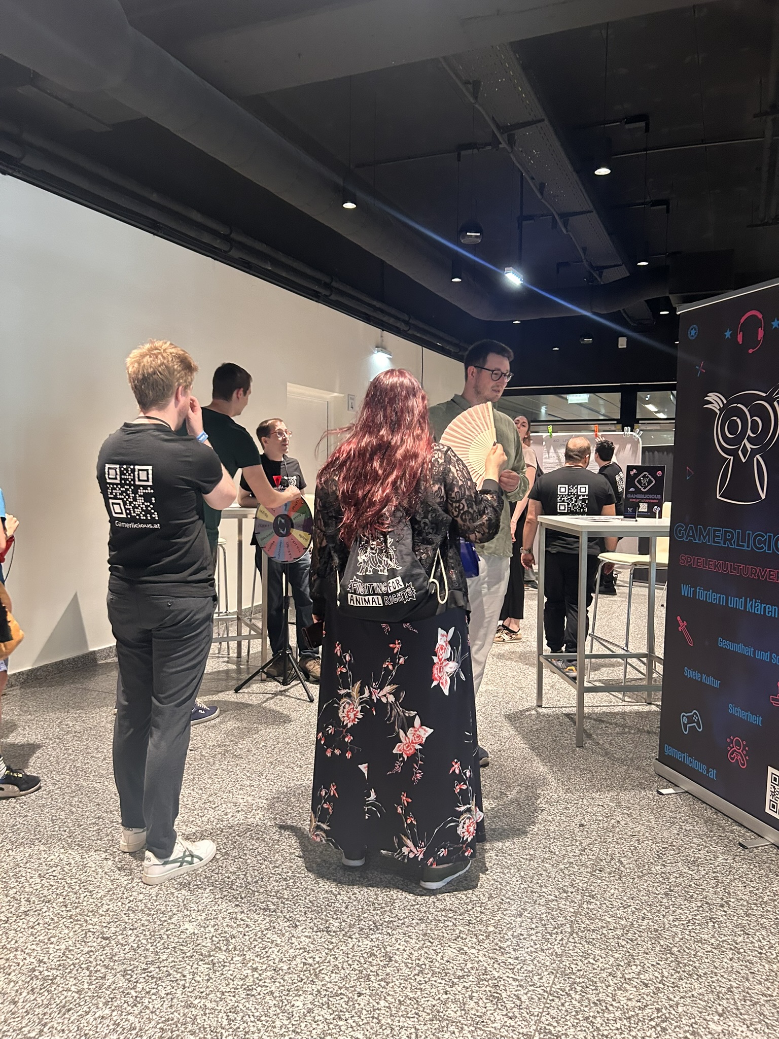 Visitors queueing at the Gamerlicious booth