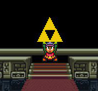 Link holding triforce, The Legend of Zelda: A Link to the Past